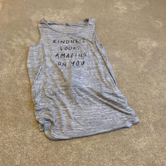 Two Old Navy Gray Tank Tops with Sayings Sizes S/M - Picture 2 of 14